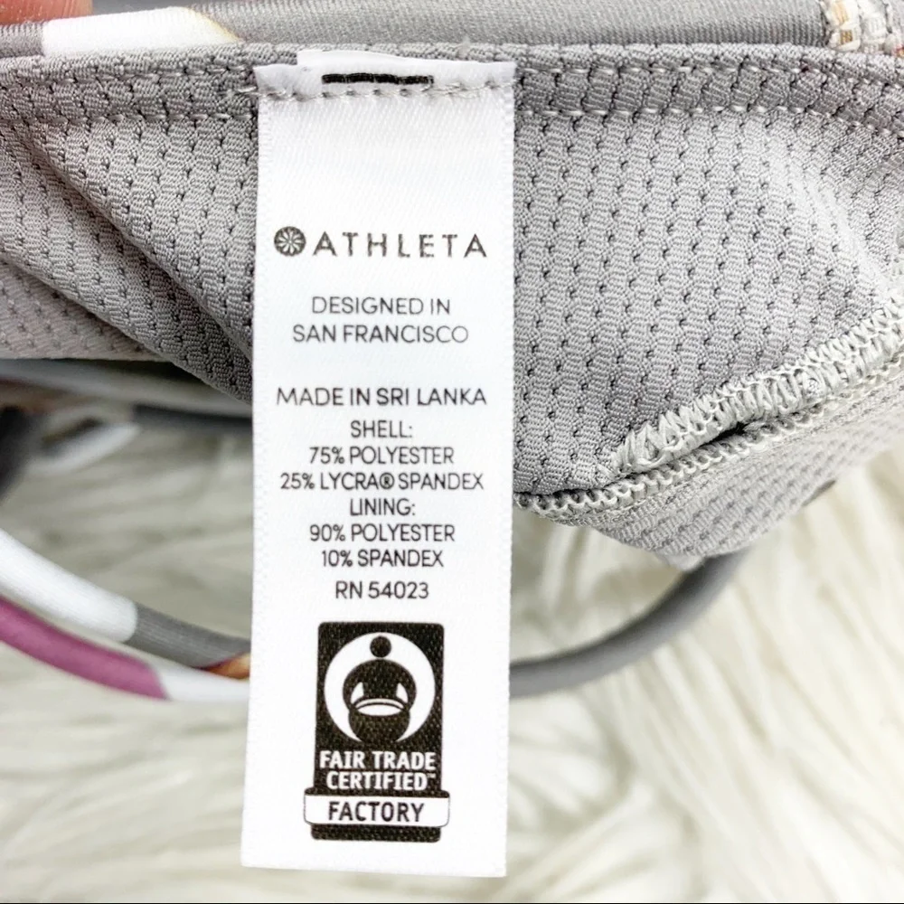 ATHLETA Hyper Focused Sports Bra Gray Floral XS